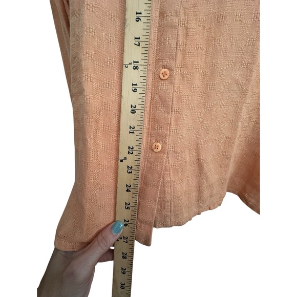 Eileen Fisher 100% Irish Linen Shirt Large Blouse Top Lagenlook Peach #L3-7 - Picture 5 of 7
